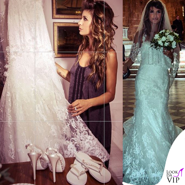 Elisabetta Canalis abito Alessandro Angelozzi infradito Havaianas matrimonio Alghero