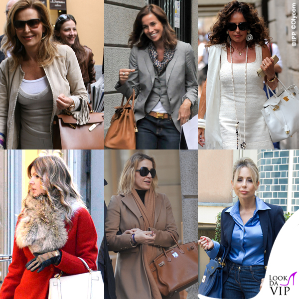 Daniela Santanchè Cristina Parodi Gabriella Dompè Rita Rusic Francesca Senette Marina Berlusconi borse Hermès Kelly e Birkin