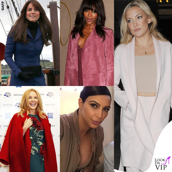 Kate Middleton Naomi Campbell Kate Hudson Kim Kardashian Kylie Minogue cappotto