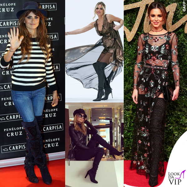 Penelope Cruz stivali Isabel Marant Ilary Blasi stivali Le Silla Cheryl Fernandez Versini stivali Sergio Rossi Paris Hilton stivali Stuart Weitzman