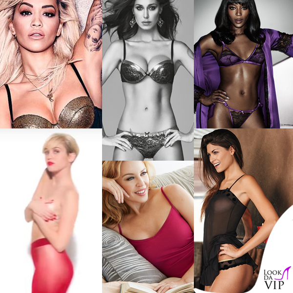 Intimo Rita Ora Tezenis Belen Rodriguez Jadea Naomi Campbell Yamamay Miley Cyrus Sloggi Linda Morselli Lovable