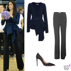 giacca Oscar de la Renta, pantaloni Altuzarra, pump Aquazzura