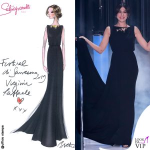 il bozzetto dell'abito nero Schiaparelli Haute Couture