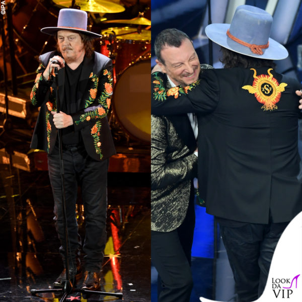 Zucchero si mette il sole con le sue iniziali (SZF - Sugar Zucchero Fornaciari) sulle spalle