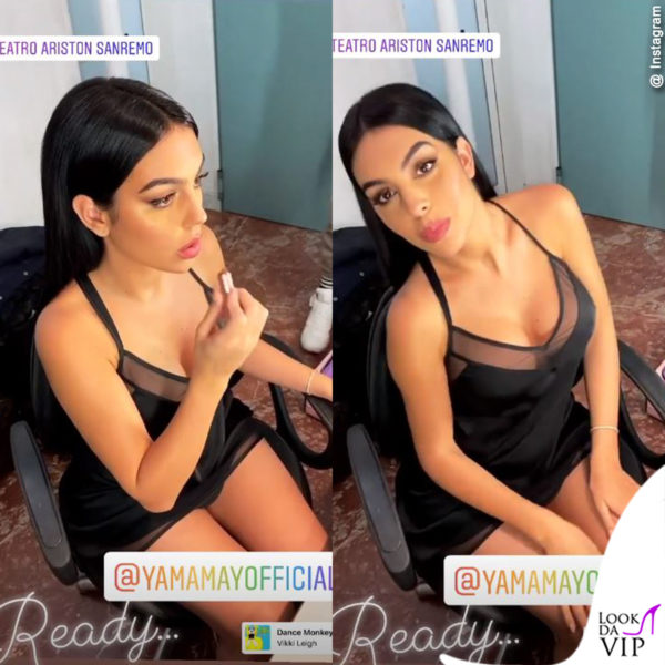 Georgina Rodriguez in backstage a Sanremo