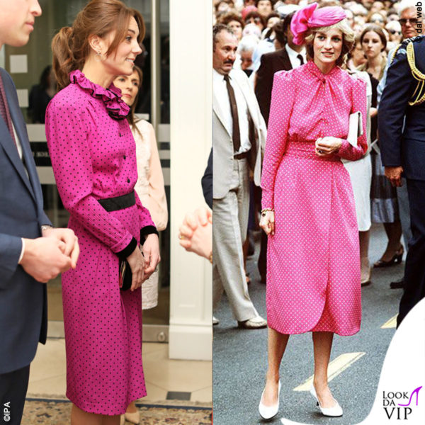 Kate Middleton in Irlanda con un vestito che ricorda quello indossato a Roma da Lady Diana nel 1985