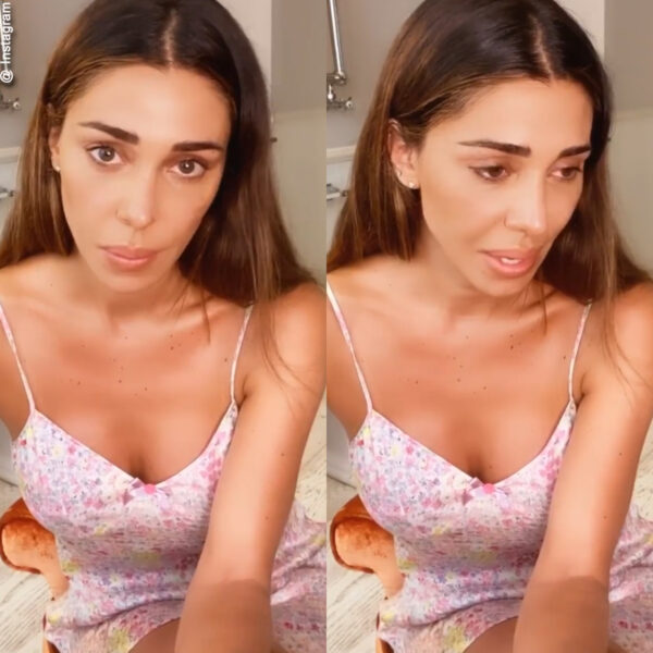 Belen durante la video-confessione su Instagram