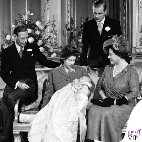 al battesimo del principe Carlo nel 1948