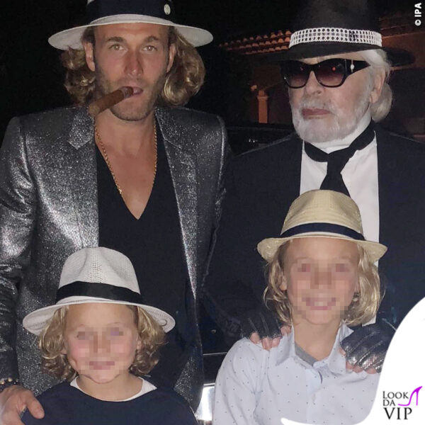 Brad e Hudson Kroenig con Lagerfeld