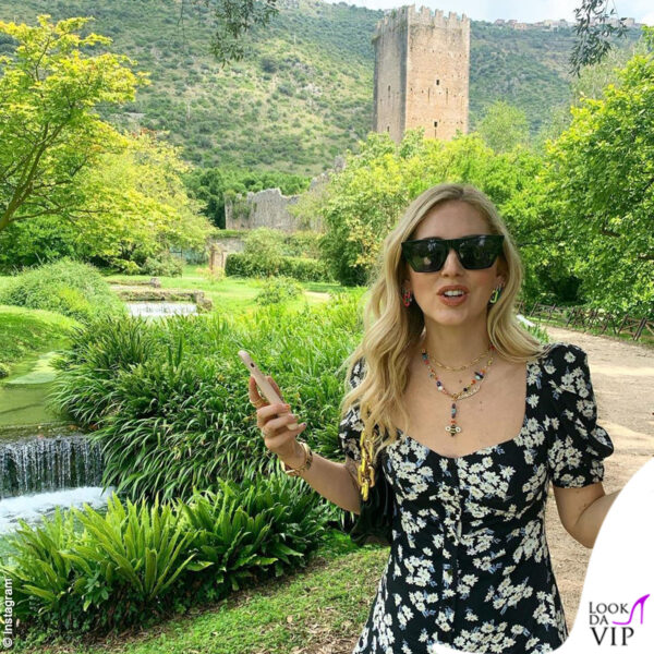 Chiara Ferragni al Giardino della Ninfa: "A medieval city transformed in a botanical garden which is considered the most beautiful garden in the world" ha scritto nel post 