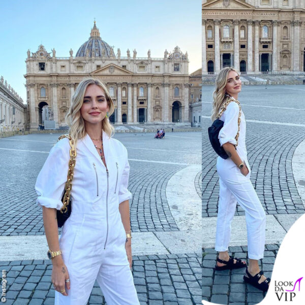 Chiara Ferragni a Roma, in Piazza San Pietro
