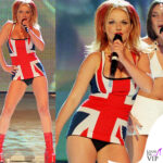 Geri Halliwell con lo Union Jack Dress ai Brit Awards 1997
