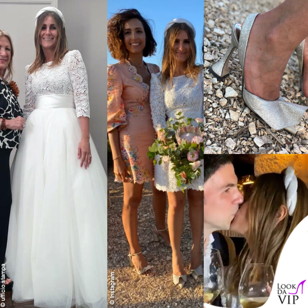 Favignana: matrimonio Sarah Balivo, abito da sposa Pinella Passaro scarpe Madame Cosette. Caterina Balivo abito Zimmermann