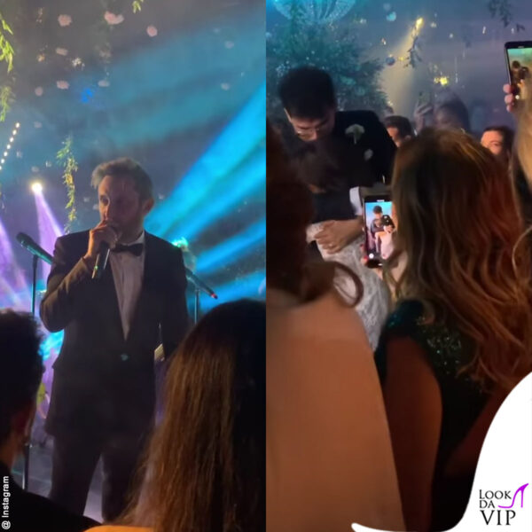 David Guetta canta mentre gli sposi ballano abbracciati