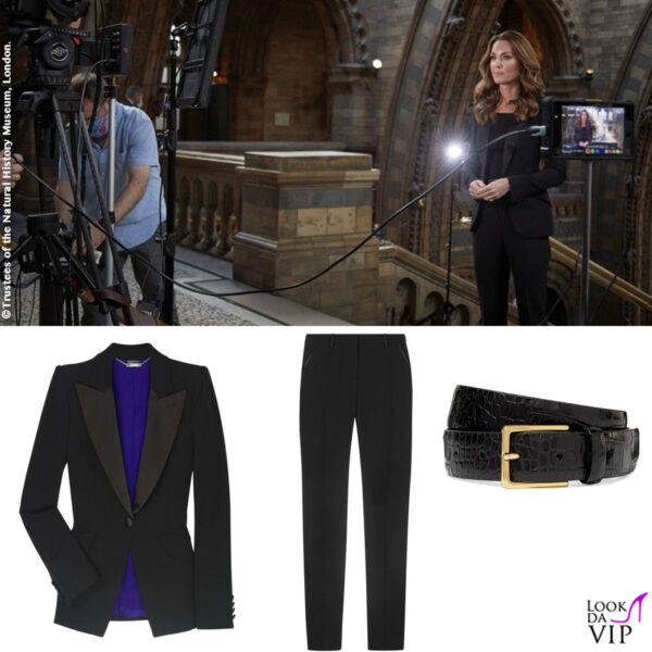 giacca e pantaloni Alexander McQueen, cintura Anderson's