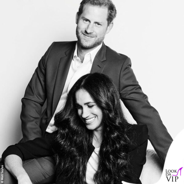 l'immagine di Harry e Meghan rilasciata per il lancio della puntata di Time 100 Talks