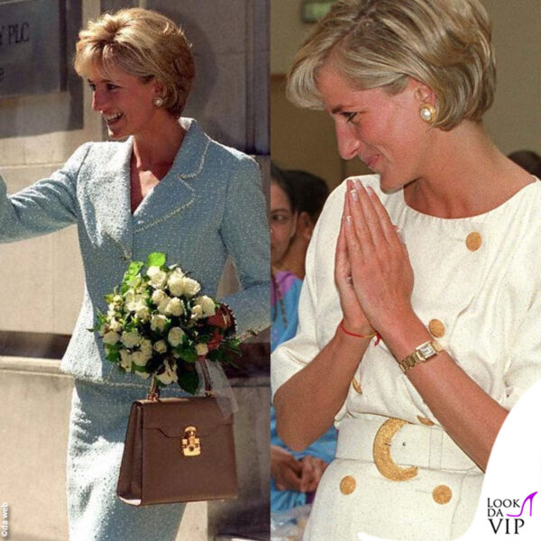 Lady Diana con il Tank di Cartier in oro giallo