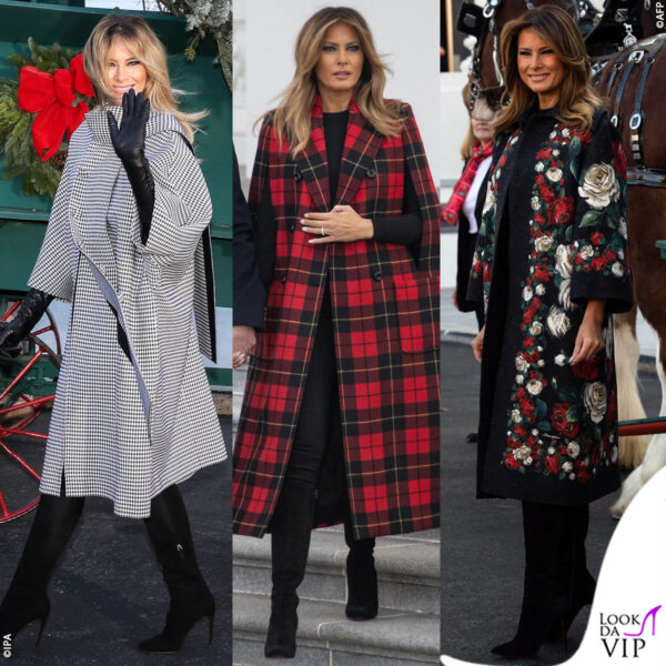 melania trump accoglie l'albero di natale alla casa bianca