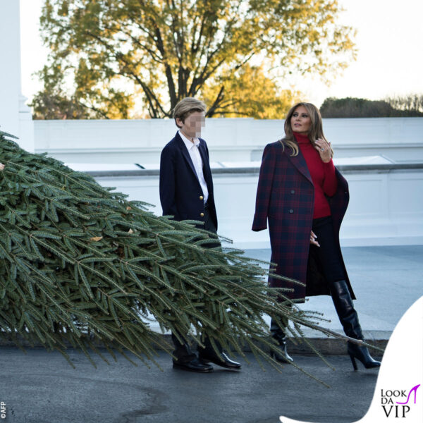Melania con il figlio Barron nel 2017
