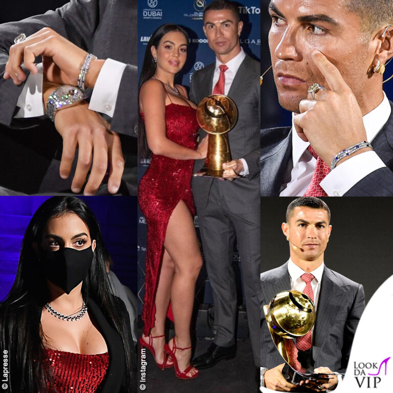 Cristiano Ronaldo Georgina Rodriguez Dubai Calciatore del Secolo 1