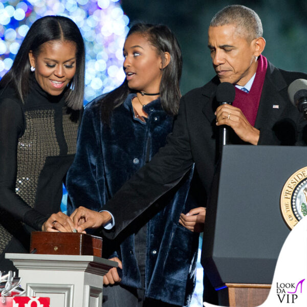 Sasha con i genitori Barack e Michelle