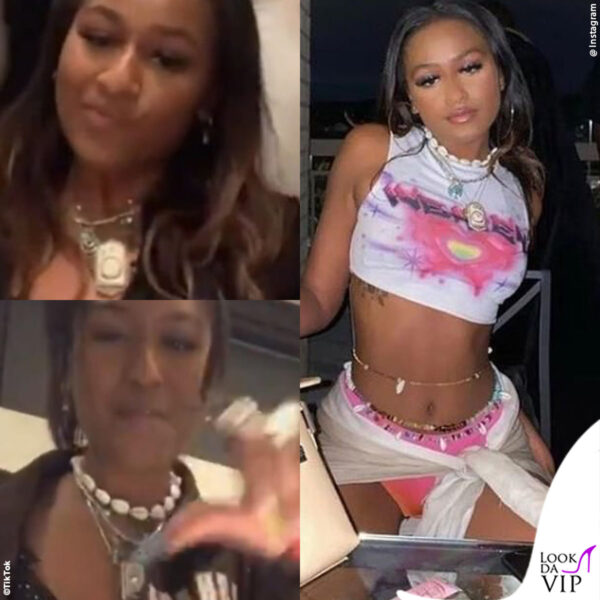 la collana della ragazza in bikini è la stessa indossata da Sasha Obama in alcuni video su TikTok