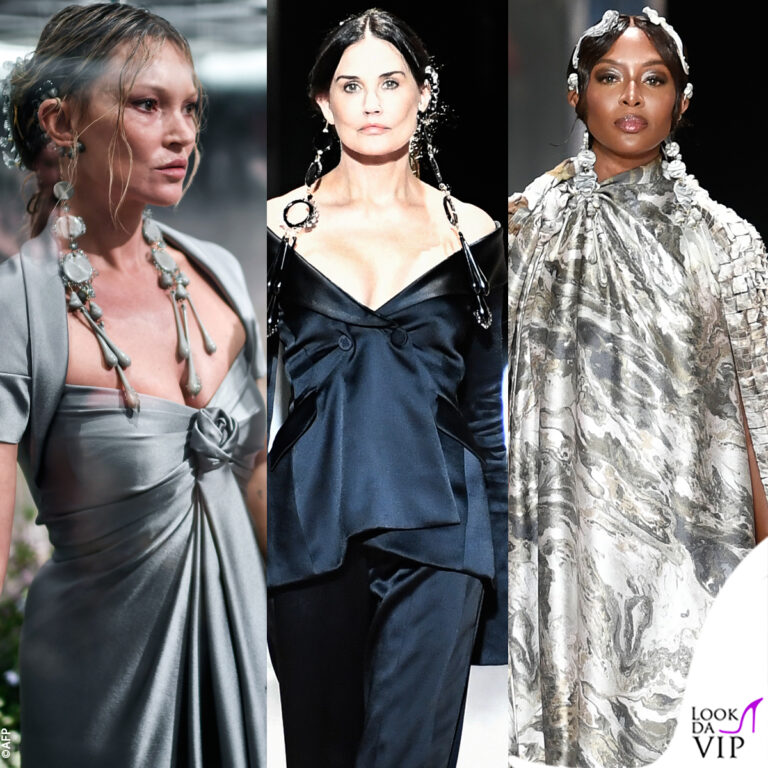 demi moore e le altre star protagoniste della sfilata fendi haute couture
