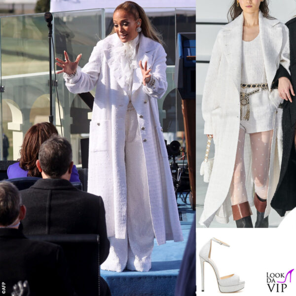 outfit Chanel, sandali Jimmy Choo