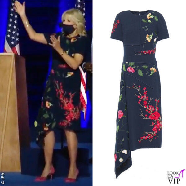 Jill Biden indossava per l'occosione un abito Oscar De La Renta