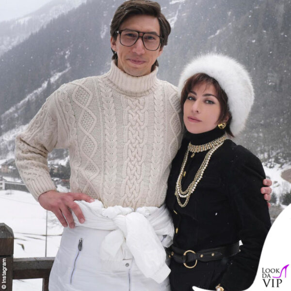 La foto postata da Lady Gaga con Adam Driver: sono Patrizia Reggiani e Maurizio Gucci nel film di Ridley Scott