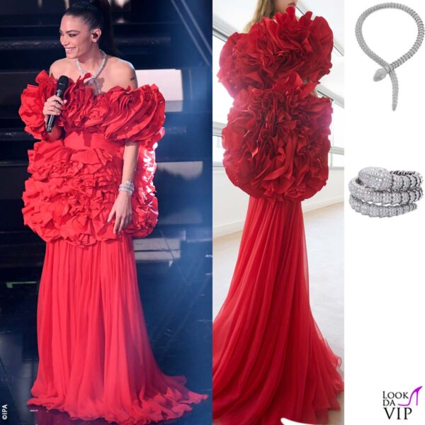 abito Giambattista Valli, gioielli Bulgari 