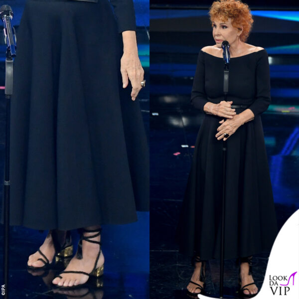 i particolari sandali con corde e nappine di Ornella Vanoni (outfit Dior)