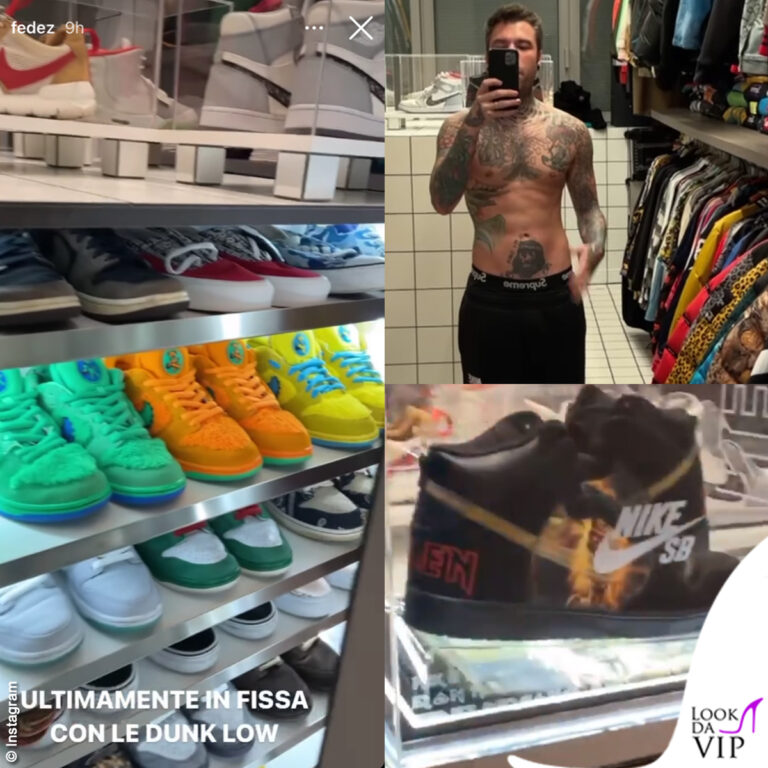 Fedez cubo scarpiera sneakers Nike