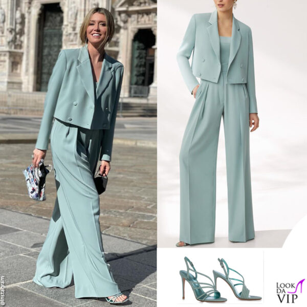 abito Atelier Emé, sandali Le Silla, clutch Giorgio Armani