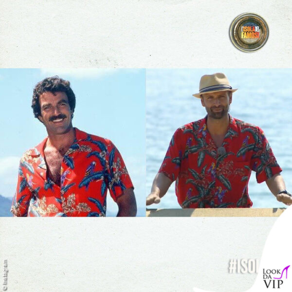 Il fotoconfronto con Thomas Magnum della serie tv "Magnum P.I."