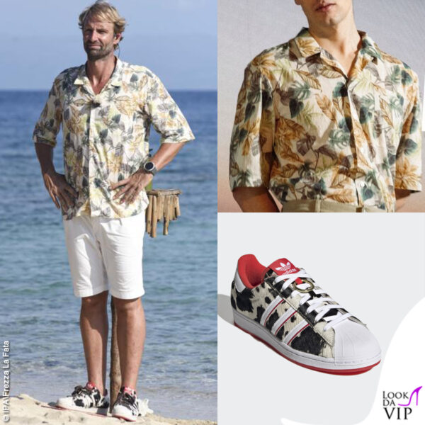 Ancora foglie sull camicia Mastri Camiciai e sulle Adidas una fantasia animalier