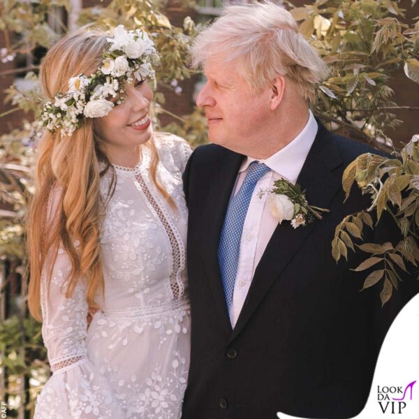 Carrie Symonds e Boris Johnson nel giorno delle loro nozze 