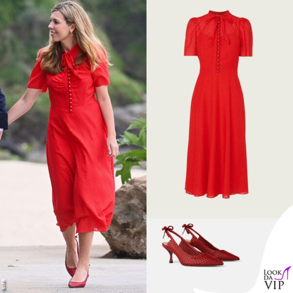 per Carrie Symonds abito L.K. Bennett, pump Zara 
