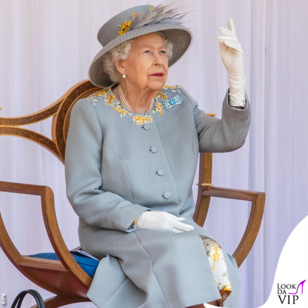 la regina Elisabetta sabato 12 giugno in occasione di Trooping the Colour 