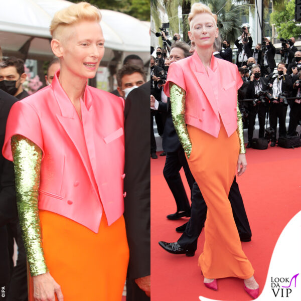 Tilda Swinton con un abito Haider Ackermann 