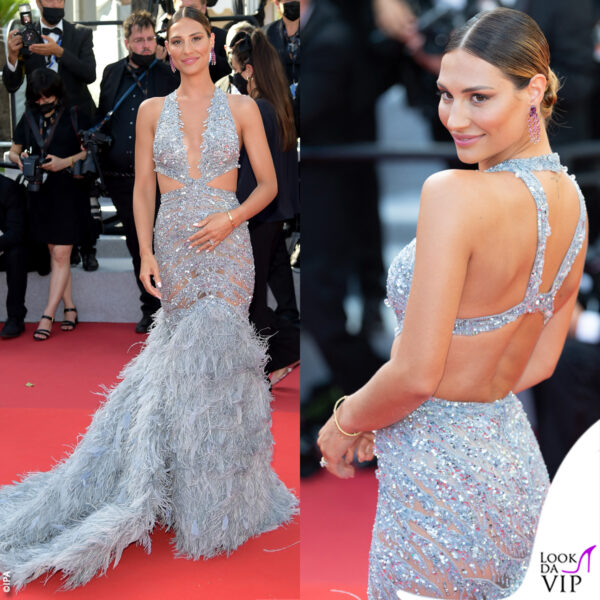 Abito Zuhair Murad, sandali Giuseppe Zanotti e gioielli Chopard per Beatrice Valli 