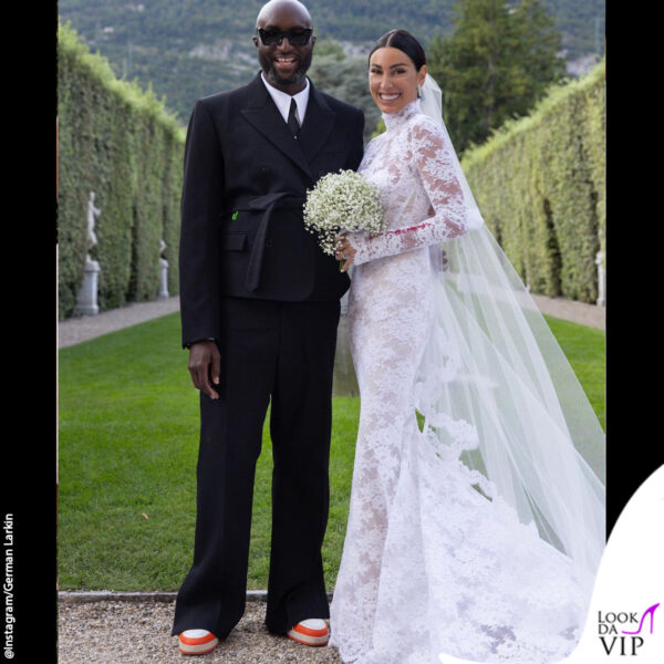 Giorgia posa con Virgil Abloh, il designer di Off White