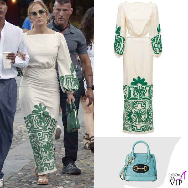 abito Johanna Ortiz, borsa Gucci 