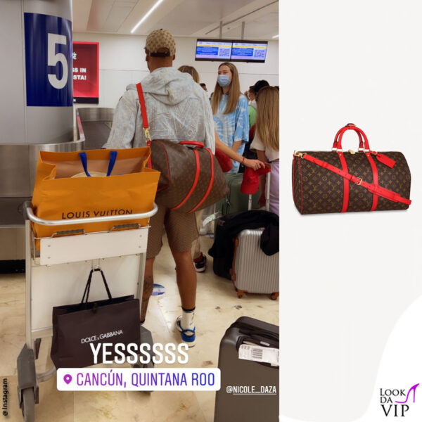 Marcell e Nicole hanno fatto un po' di shopping in attesa di partire (borsone e giacca Louis Vuitton) 
