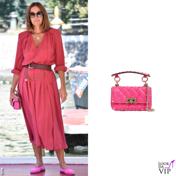 Cristina Parodi (abito Crida, borsa Valentino)