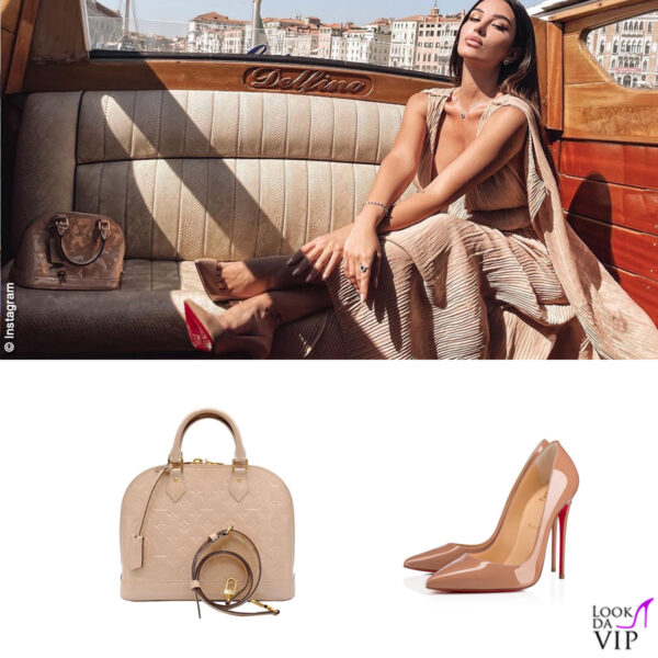 Rosa Perrotta (abito Chloe, borsa Louis Vuitton, scarpe Louboutin)