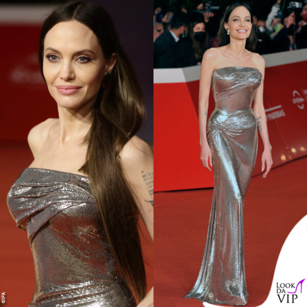 Angelina Jolie si è presentata con i capelli lunghi e sciolti 