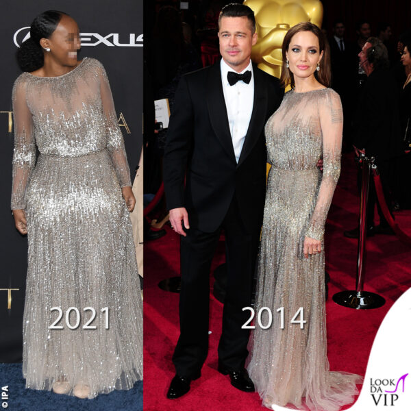 Zahara Jolie-Pitt a ottobre 2021 ha indossato l'abito Elie Saab che sua madre aveva sfoggiato agli Oscar 2014