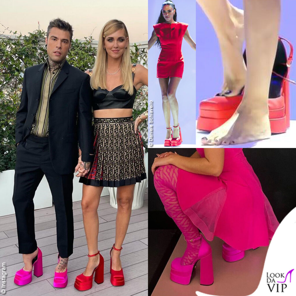 scarpe Versace Fedez Chiara Ferragni Addison Rae Elodie