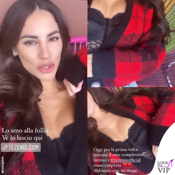 Il corsetto di pizzo è perfetto anche sotto a un cardigan morbido